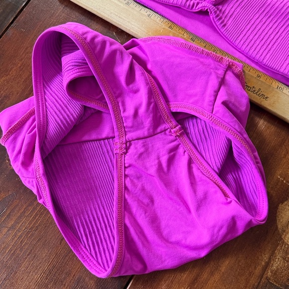 Vibrant Pink Ribbed L Space Bikini Set Size Small Bitsy Cut - Picture 5 of 5